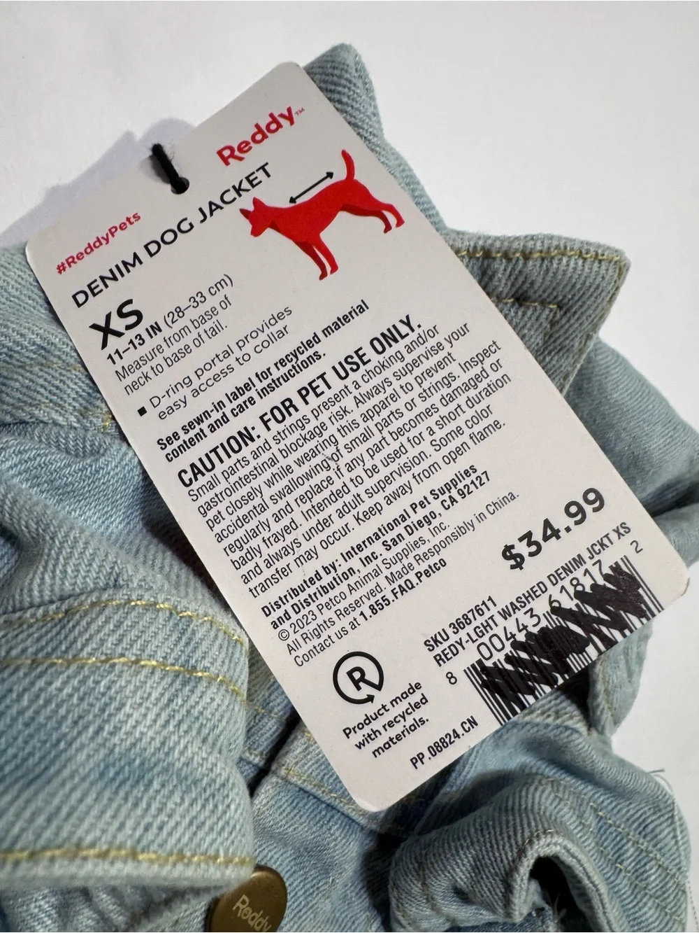 Reddy Dog Blue Jean Denim Jacket Size Small NEW NWT